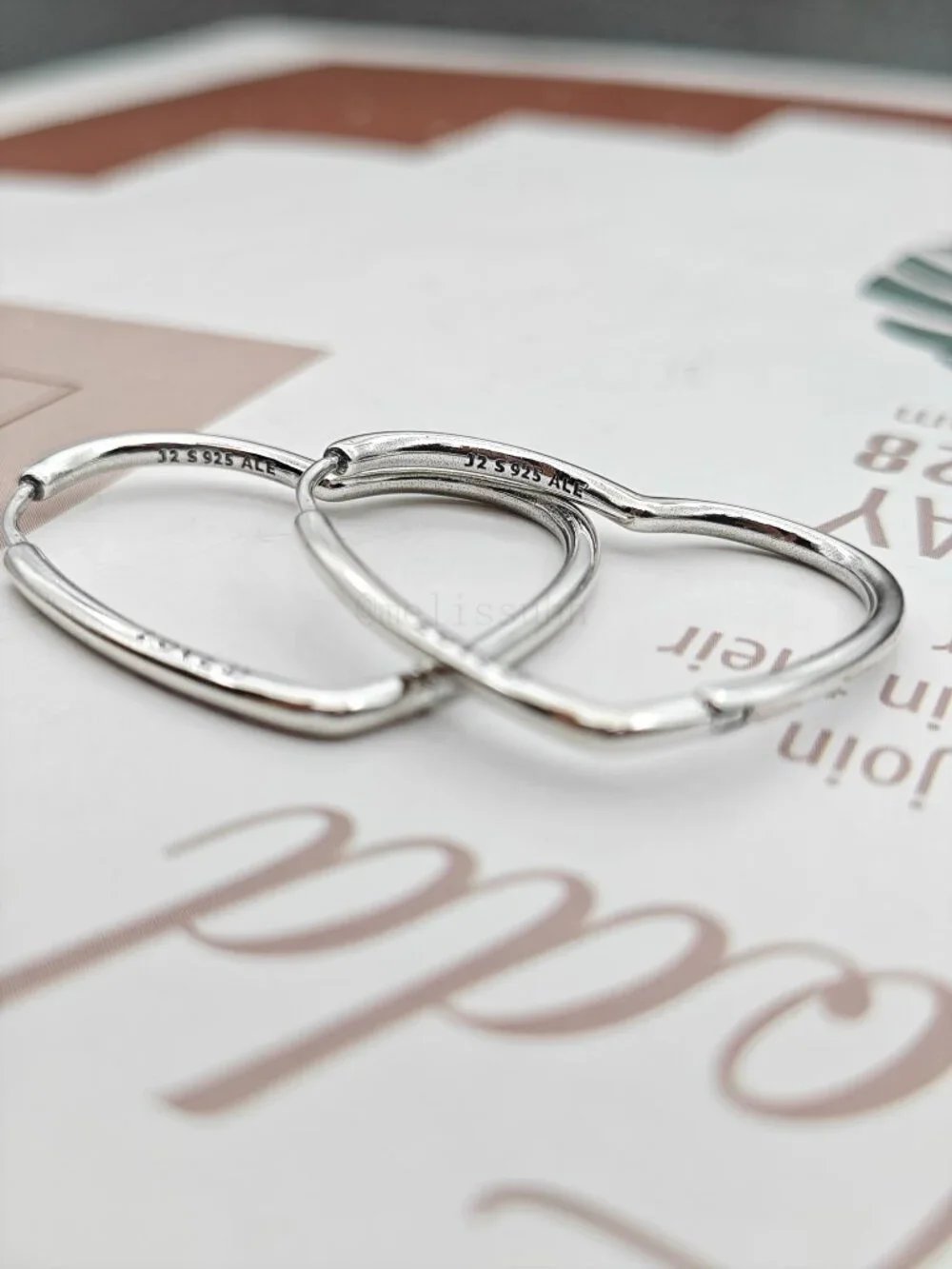 Pandora Asymmetrical Heart Hoop Earrings